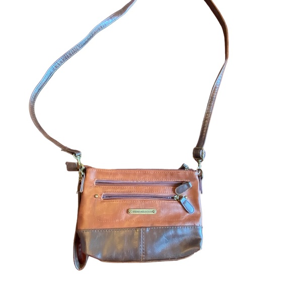 Stone Mountain 2 Tone Brown Convertible Crossbody Purse - Picture 2 of 10
